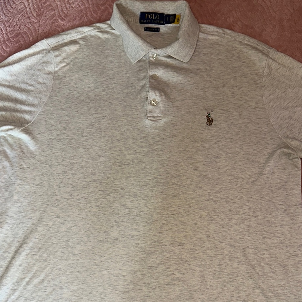 Polo by Ralph Lauren Men's Light Gray Polo Shirt